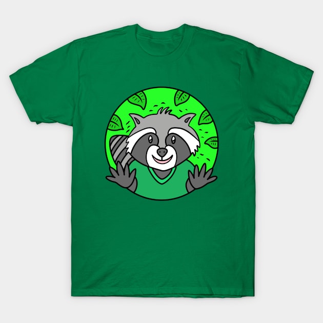 Funny cartoon raccoon T-Shirt by Andrew Hau